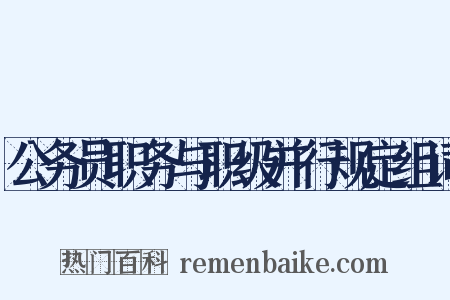 公务员职务与职级并行规定组词是什么意思的图片